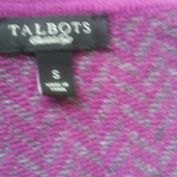 Blue Herringbone Striped Wool Knit Cardigan Vest by Talbots main image 1